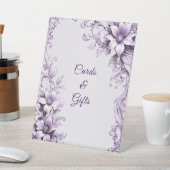 Stylish Purple Flowers Tabletop Signs Sockelschild (In SItu)