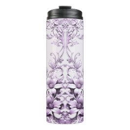 Stylish Purple Flowers Thermal Tumbler Thermosbecher