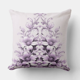 Stylish Purple Flowers Throw Pillow Kissen