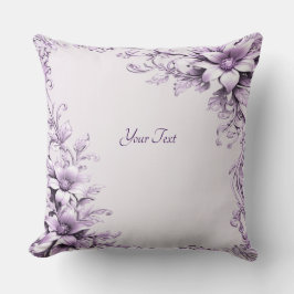 Stylish Purple Flowers Throw Pillow Kissen