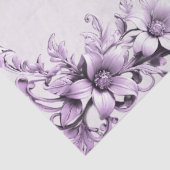 Stylish Purple Flowers Tissue Paper Seidenpapier (Detail)