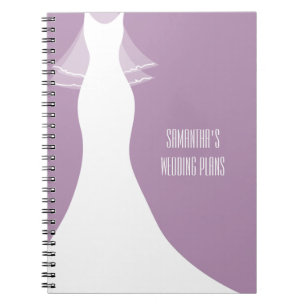 Stylish purple wedding planner organizer notebook notizblock