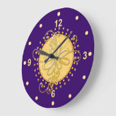 Stylish Purple & Yellow Wall Clock Große Wanduhr (Winkel)