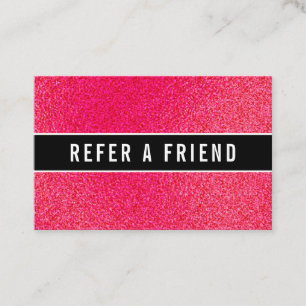 Stylish Raspberry Glitzer Salon Referenz Kunde Visitenkarte