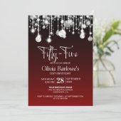 Stylish Red 55. Geburtstagsparty Einladung (Stehend Vorderseite)