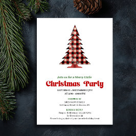 Stylish Red Black Plaid Christmas Event Invite Einladung