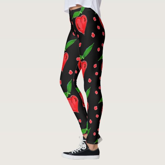 Stylish Red Candy Hearts Leggings (Links)