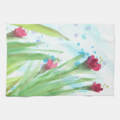 Stylish Red Floral Geschirrtuch (Horizontal)