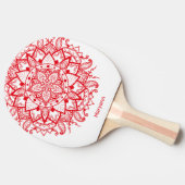 Stylish Red Mandala Boho Custom Tischtennis Schläger (Seitenansicht)
