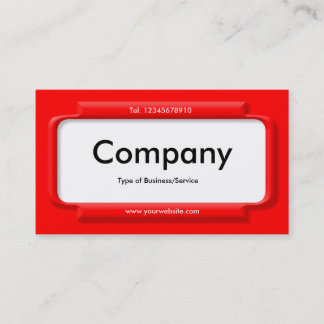 Stylish Red Panel - Red (FF0000) Visitenkarte