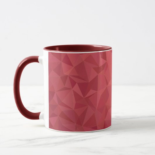 Stylish Red Polygon Art Cup for Home & Office Gift Tasse (Links)