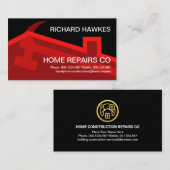 Stylish Red Rooftop Hammer Handyman Visitenkarte (Vorne/Hinten)