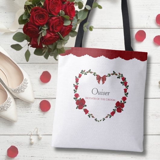 Stylish Red Roses Mother of Groom Gift Tasche
