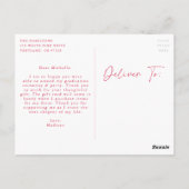 Stylish Red Script Foto Abschluss Vielen Dank Postkarte (Rückseite)