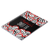 Stylish Red Sweet 16 Zebra Herzdesign Name Notizblock (Linke Seite)