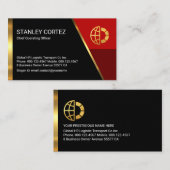 Stylish Red Trapezium Layers Business Owner Visitenkarte (Vorne/Hinten)