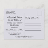 Stylish Regency Era Save the Date Wedding Postcard Ankündigungspostkarte (Rückseite)