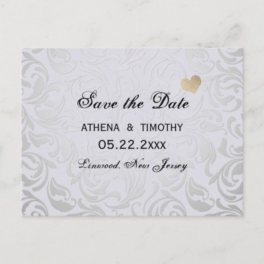 Stylish Regency Era Save the Date Wedding Postcard Ankündigungspostkarte (Vorderseite)