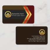 Stylish Retro Brown Shades Gold Arrow CEO Visitenkarte (Vorne/Hinten)