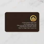 Stylish Retro Brown Shades Gold Arrow CEO Visitenkarte (Rückseite)