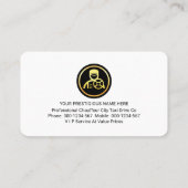 Stylish Retro Gold Chauffeur Driver Taxi Cab Visitenkarte (Rückseite)