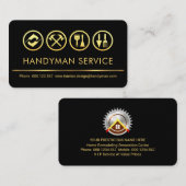 Stylish Retro Gold Tools Line Handyman Visitenkarte (Vorne/Hinten)