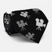 STYLISH RETRO MOVIE CAMERAS MOTIF KRAWATTE (Gerollt)