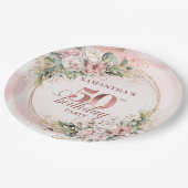 Stylish Rose Gold Dusty Pink 50th Birthday Party Pappteller (Schrägansicht)