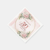 Stylish Rose Gold Dusty Pink 50th Birthday Party Serviette (Ecke)