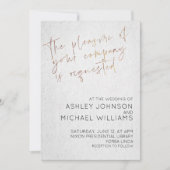 STYLISH ROSE GOLD SCRIPT Einfaches Foto Typografie Einladung (Vorderseite)