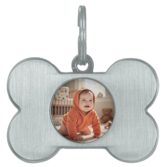 Stylish Round Pet Tag Tiermarke (Vorderseite)