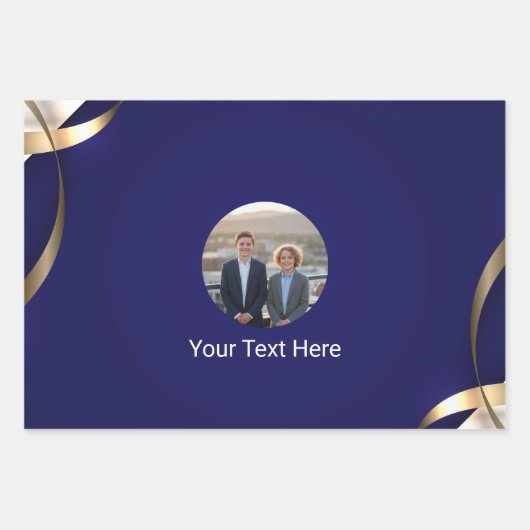 Stylish Royal Solid Blue Custom Gift Wrapping Pape Geschenkpapier Set (Vorderseite 3)