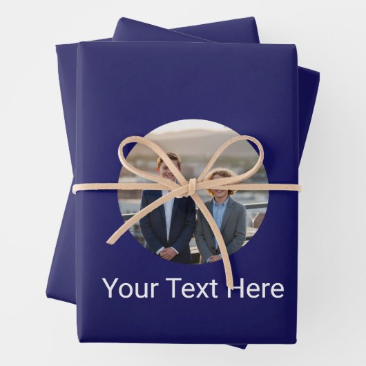 Stylish Royal Solid Blue Custom Gift Wrapping Pape Geschenkpapier Set (Beispiel)