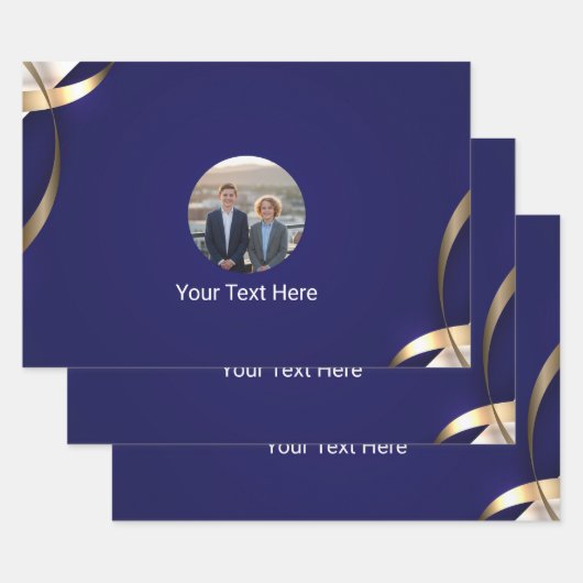 Stylish Royal Solid Blue Custom Gift Wrapping Pape Geschenkpapier Set (Set)