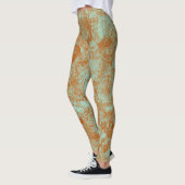 Stylish Rust Green Paris Toile Design Leggings (Links)