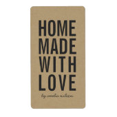 Stylish Rustic Bold Homemade with Love Faux Kraft (Vorne)