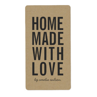 Stylish Rustic Bold Homemade with Love Faux Kraft