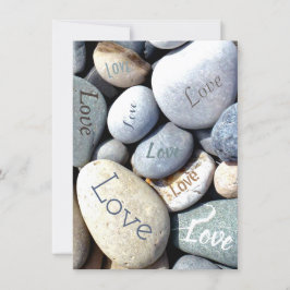 Stylish Rustic Romantic Unusual LOVE Pebbles Save The Date