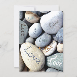 Stylish Rustic Romantic Unusual LOVE Pebbles Save The Date