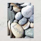 Stylish Rustic Romantic Unusual LOVE Pebbles Save The Date (Vorne/Hinten)