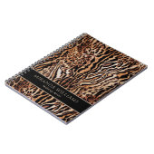 Stylish Safari Animal Print with Name and Title Notizblock (Linke Seite)