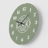 Stylish Sage Green Branded Company Business Logo Große Wanduhr (Winkel)