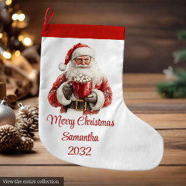 Stylish Santa Claus Editable Christmas Stocking Großer Weihnachtsstrumpf