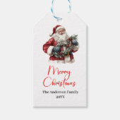 Stylish Santa Claus Rustic Vintage Christmas Tag Geschenkanhänger (Vorderseite)