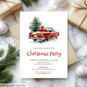 Stylish Santa Pine Wreath Office Party Invitation Einladung