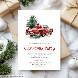 Stylish Santa Pine Wreath Office Party Invitation Einladung