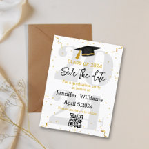 stylish Save the Date qr code Abschluss 2025