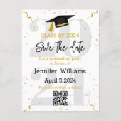 stylish Save the Date qr code Abschluss 2025 Ankündigungspostkarte (Vorderseite)
