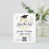 stylish Save the Date qr code Abschluss 2025 Ankündigungspostkarte (Stehend Vorderseite)