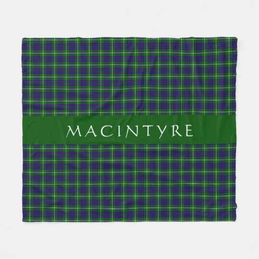 Stylish Scottish Clan MacIntyre Tartan Custom Fleecedecke (Vorderseite (Horizontal))